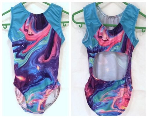 Aquarius Open back Girls gymnastics leotard - Image 2