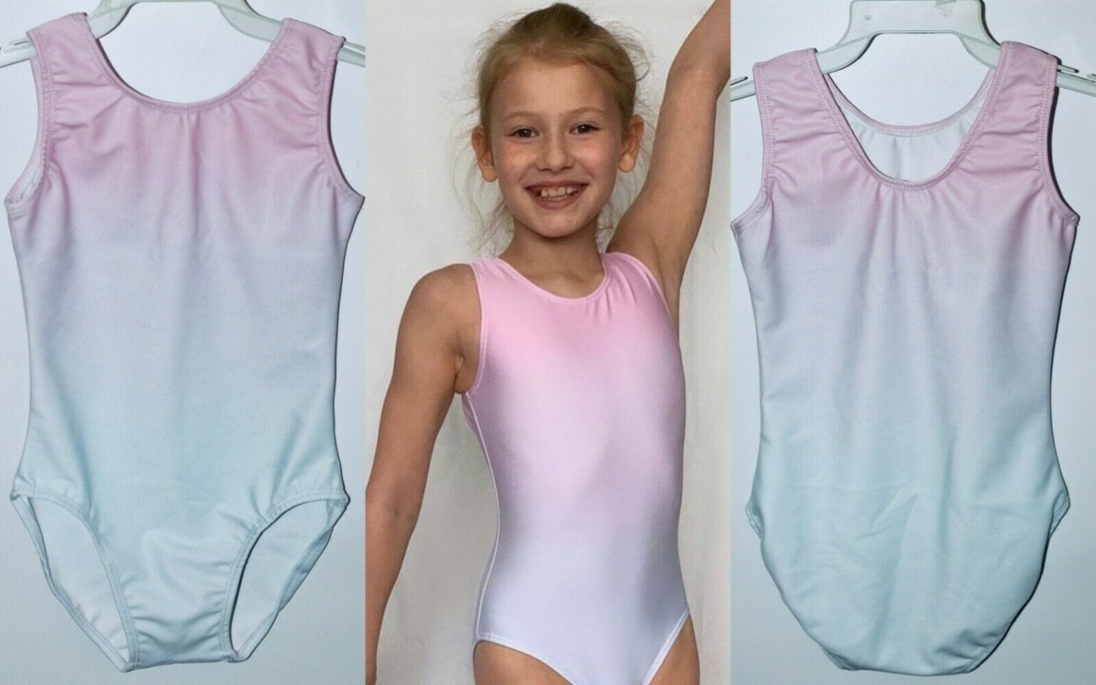 Daydream Girls gymnastics/dance leotard Baby Pink & Blue Lilachelene