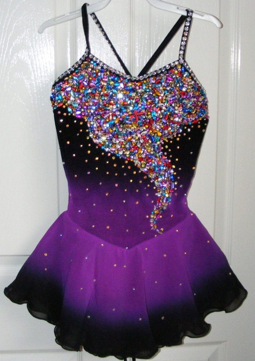 Purple Ice Figure Skating Dress/Dance/Baton Twirling costume Outfit Custom Made 