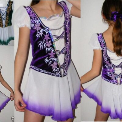 Ice/Figure Skating Dress/Twirling/Irish/Purple or Green Tap costume Made to Fit