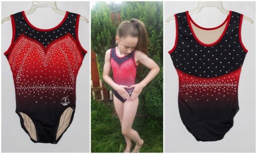 Milly Girls Gymnastics leotard with 100's of Crystals - Image 4